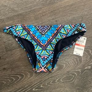 Bar III Tribal Vibes cadet blue swimsuit bottoms separates new 4/25